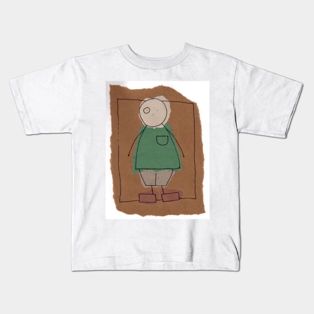 Brown paper boy Kids T-Shirt by Jonesyinc